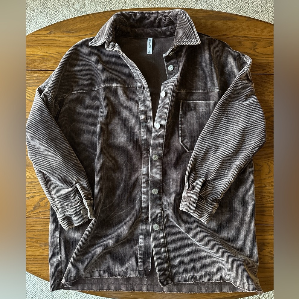 Zenana Outfitters Women's Brown Corduroy Jacket